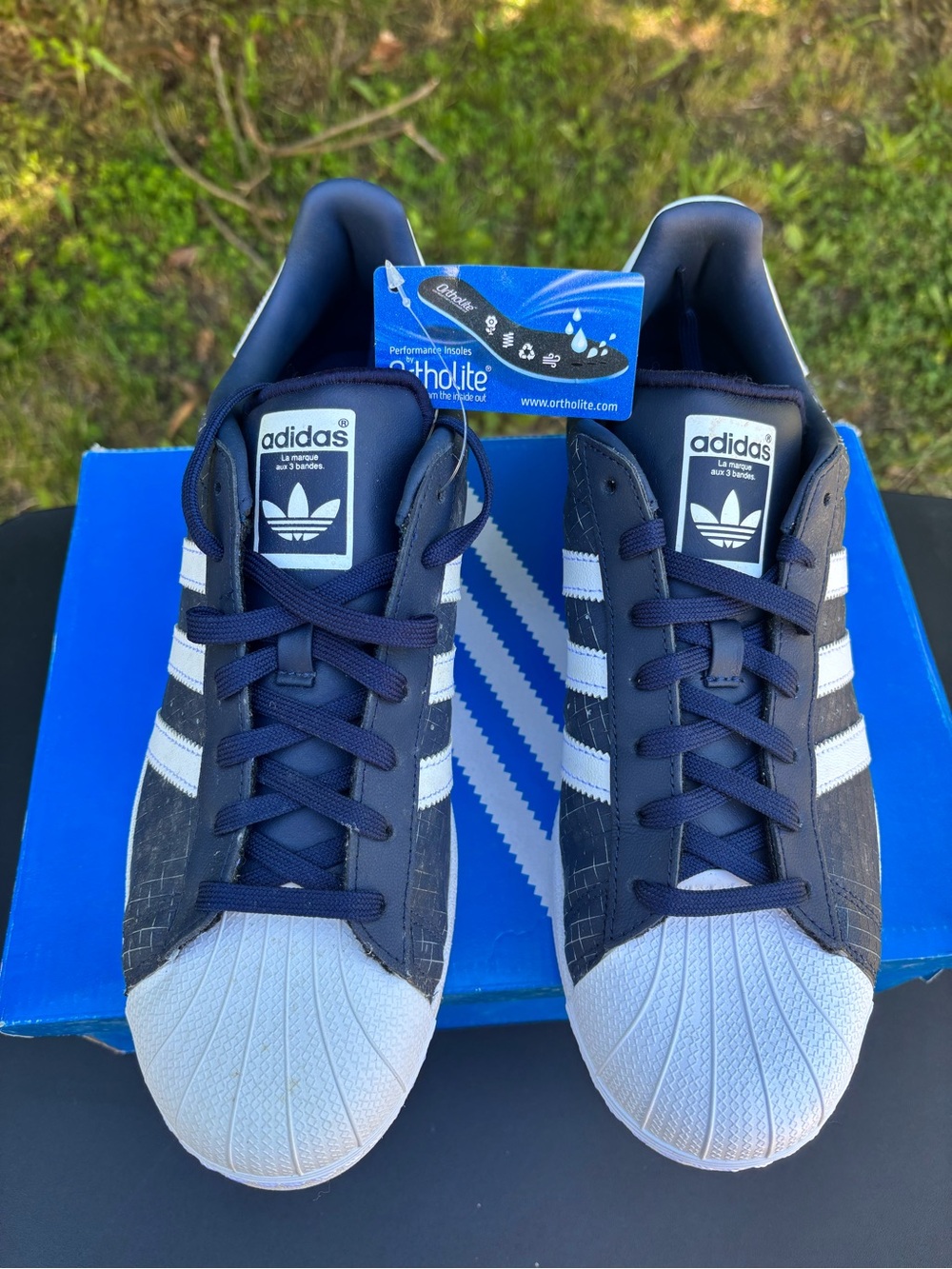 adidas Men’s Navy & White Classic Shell Toe Sneakers